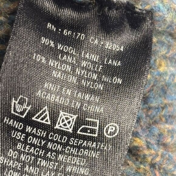 Anthropologie Far Away From Close Cardigan Women's  S Wool Blend Cable Knit Blue - Picture 11 of 15